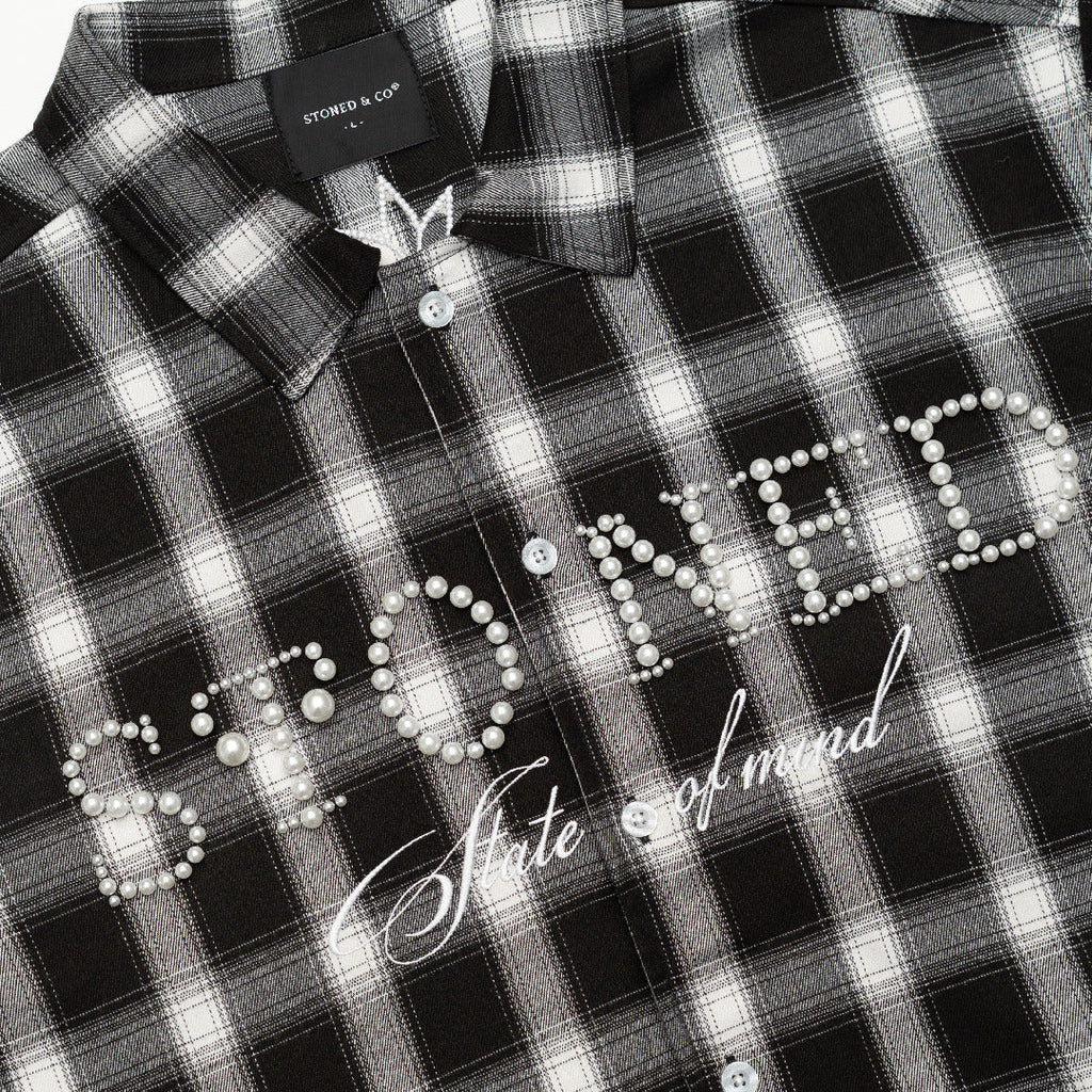 STONED&CO 26 : PEARL FLANNEL WHITE&BLACK