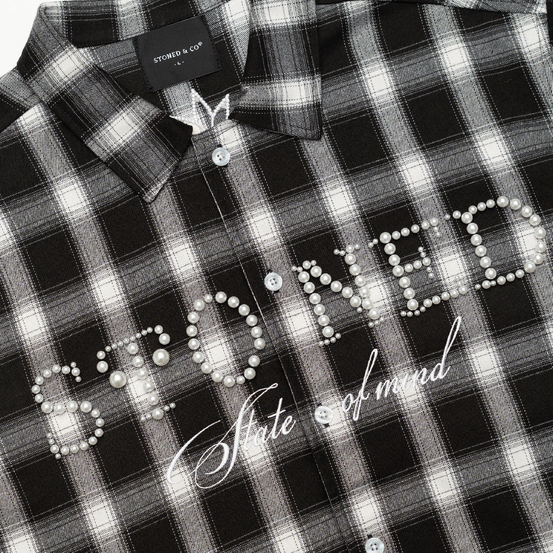STONED&CO 26 : PEARL FLANNEL WHITE&BLACK
