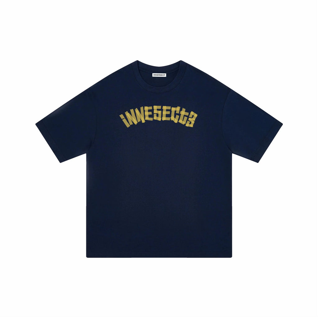 INNERSECT TAPED YELLOW LOGO NAVY T SHIRT