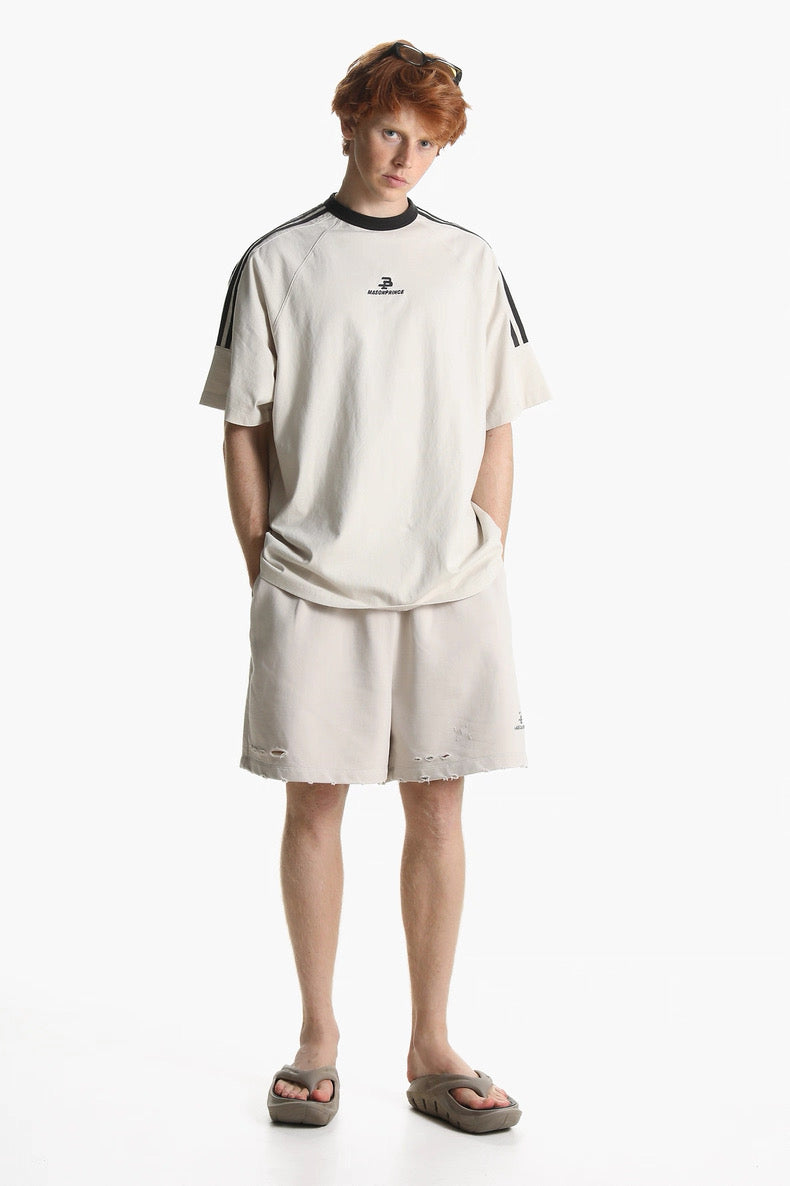 MASONPRINCE SPORT STRIPE WHITE TEE
