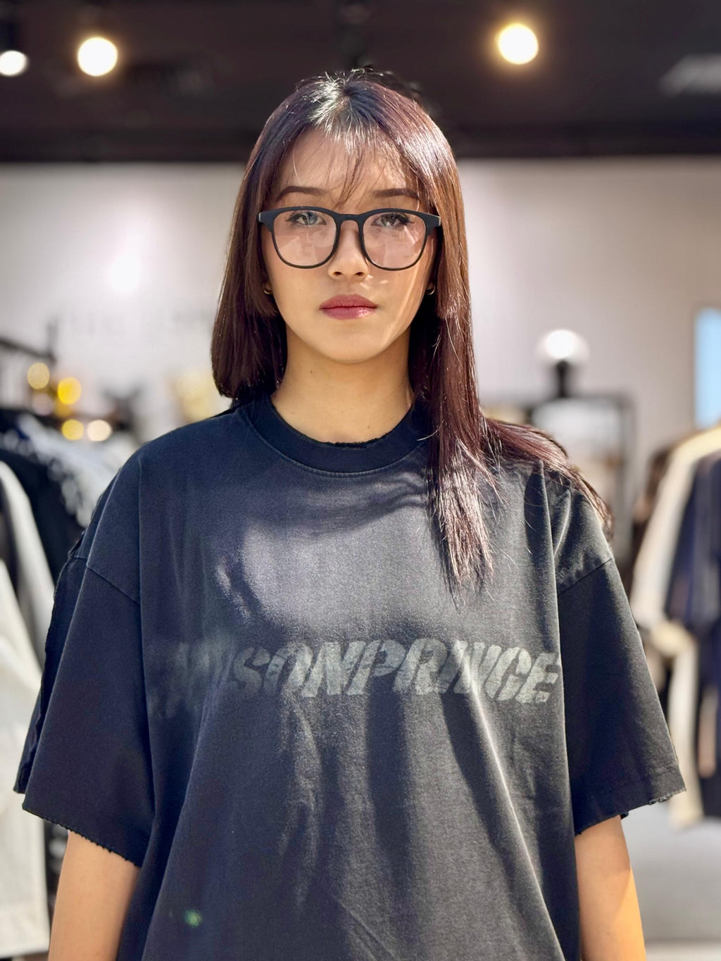 MASONPRINCE SPRAY PRINTTED BLACK TEE
