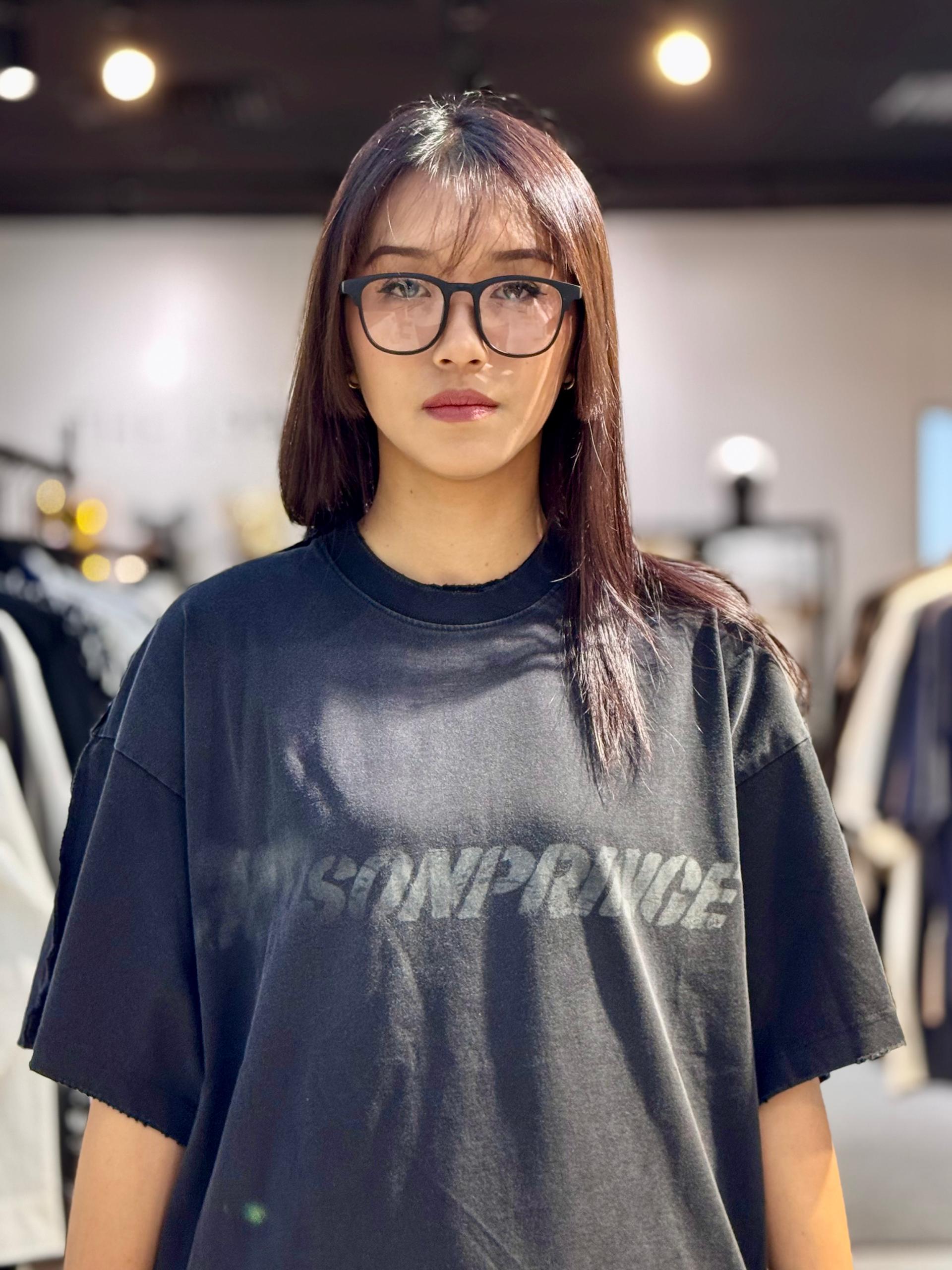 MASONPRINCE SPRAY PRINTTED BLACK TEE