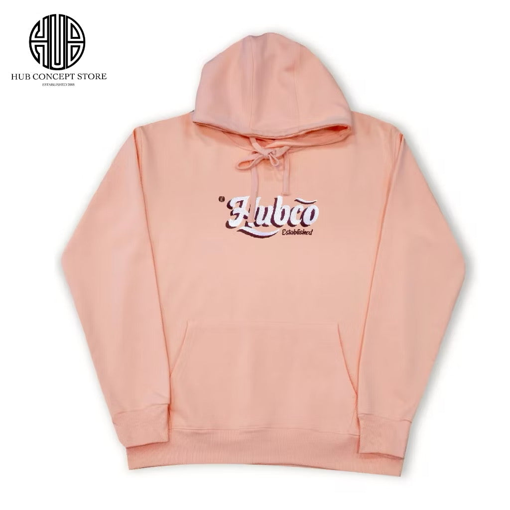 HUB CO EMBROIDERED HOODIE PINK