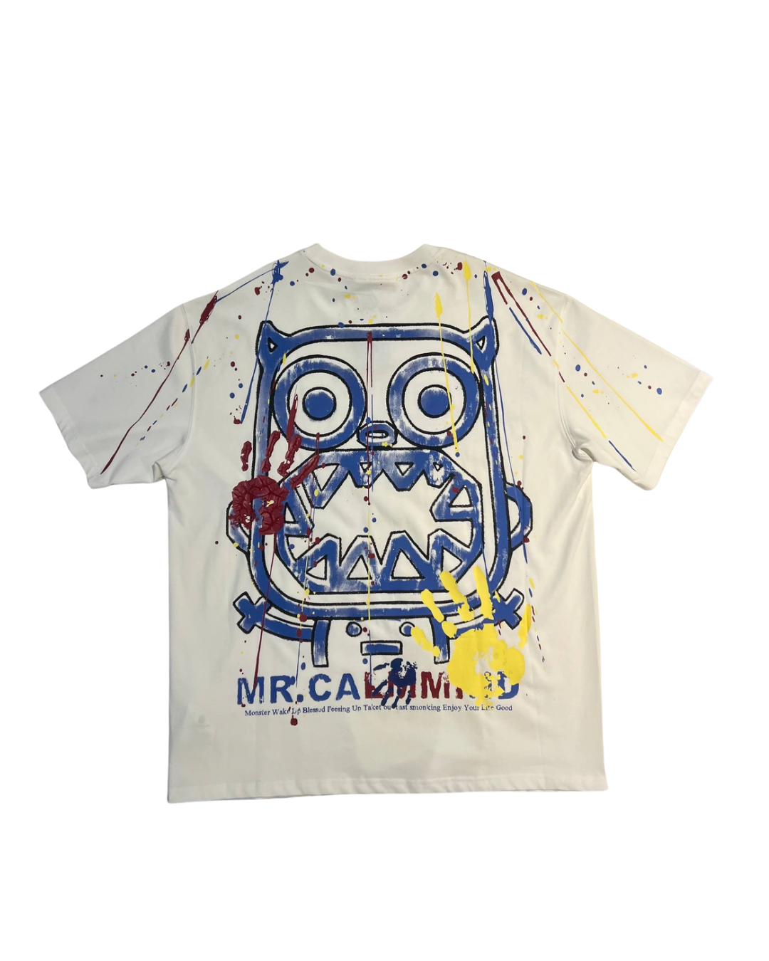 Calmmind Spray Paint Monster T-shirt White