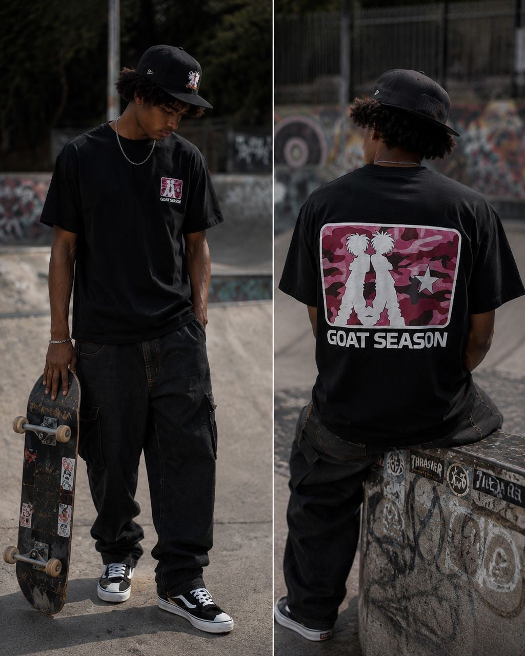 GOAT STAR MAN TEE PINK BLACK
