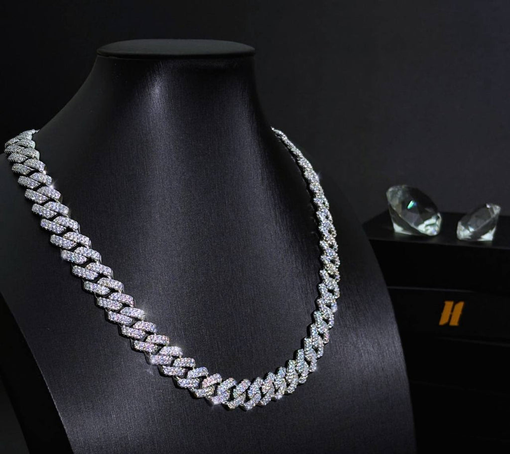 Iced-Out Prong Cuban Link Chain 13mm