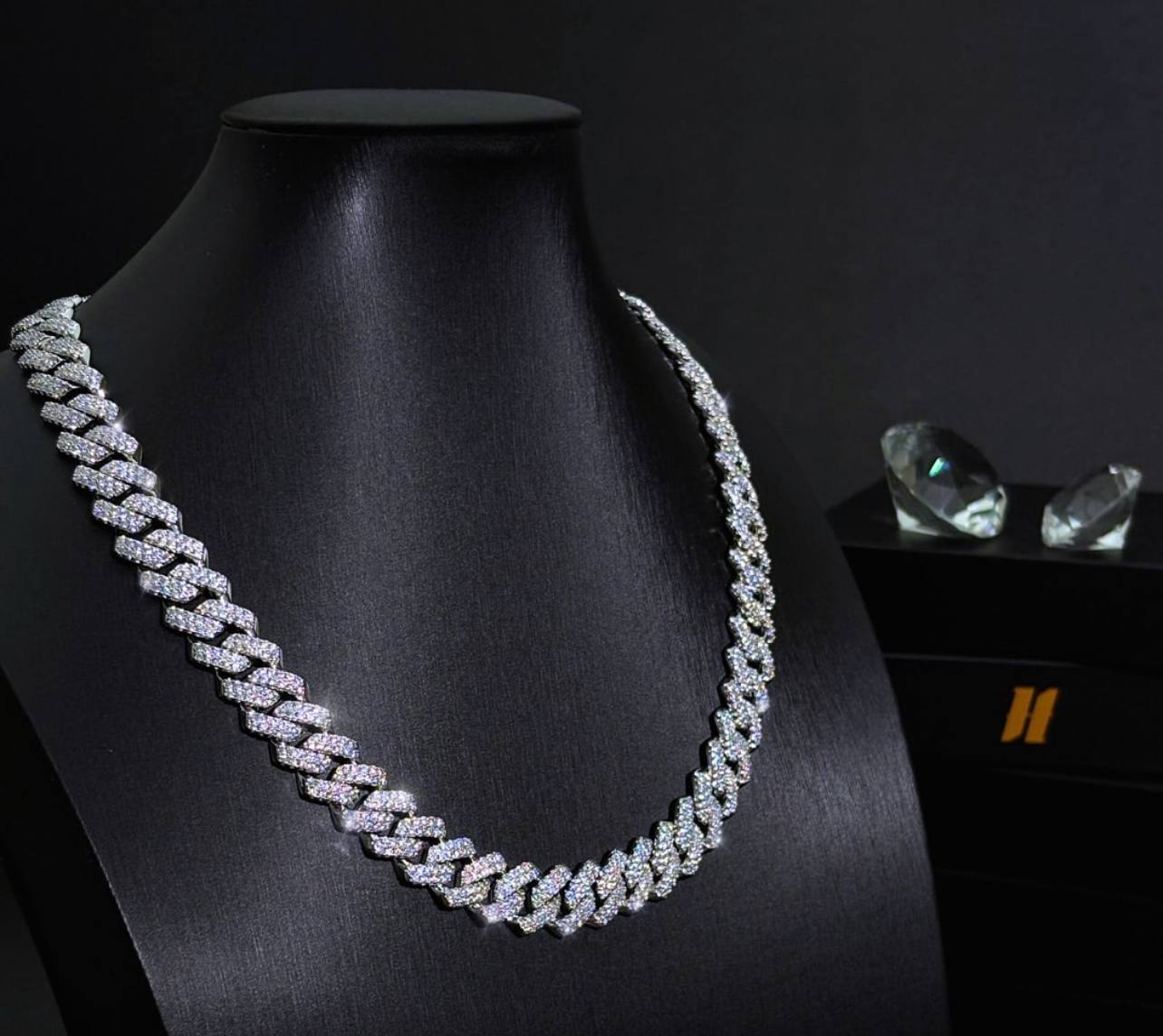 Iced-Out Prong Cuban Link Chain 13mm