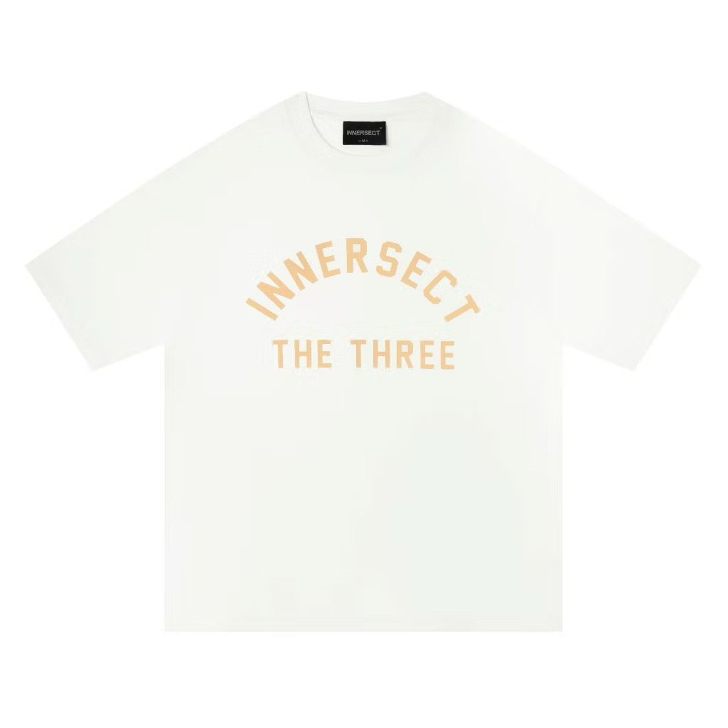 INNERSECT THE THREE CREAM LOGO WHITE T SHIRT