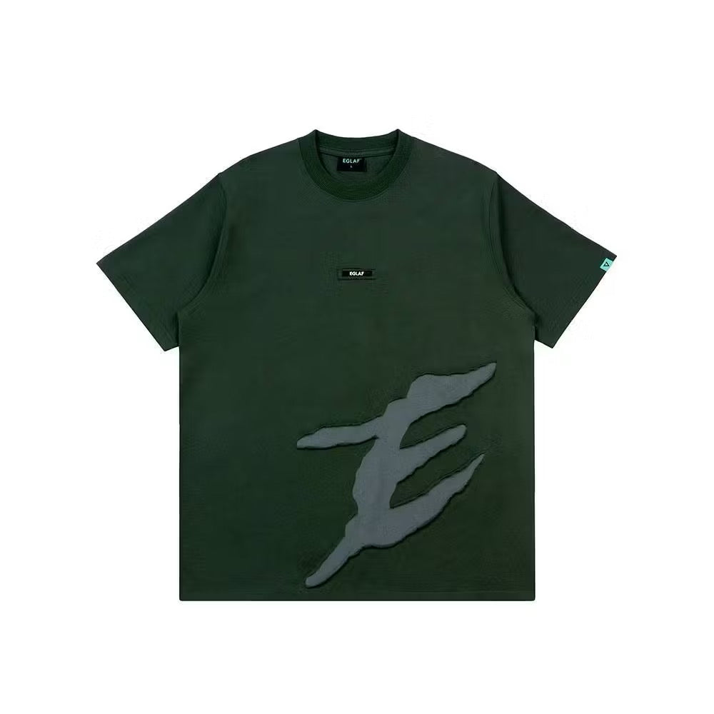 EGLAF FRAGMENTS REVERSE APPLIQUE TEE GREEN