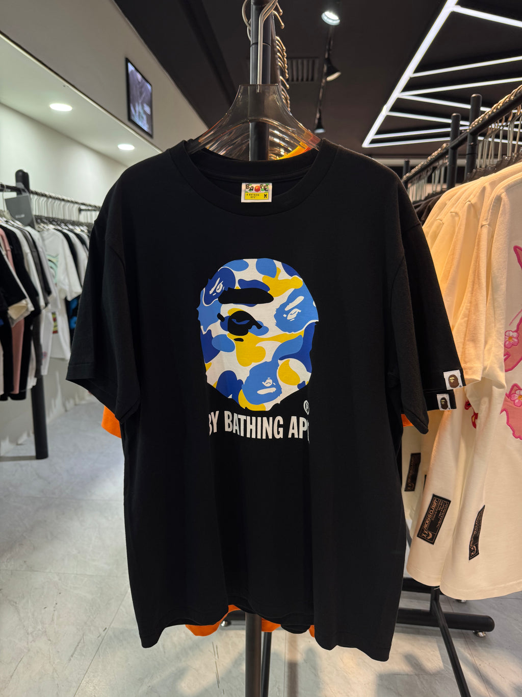 BAPE Color Camo Big Ape Head Tee in Black/Blue