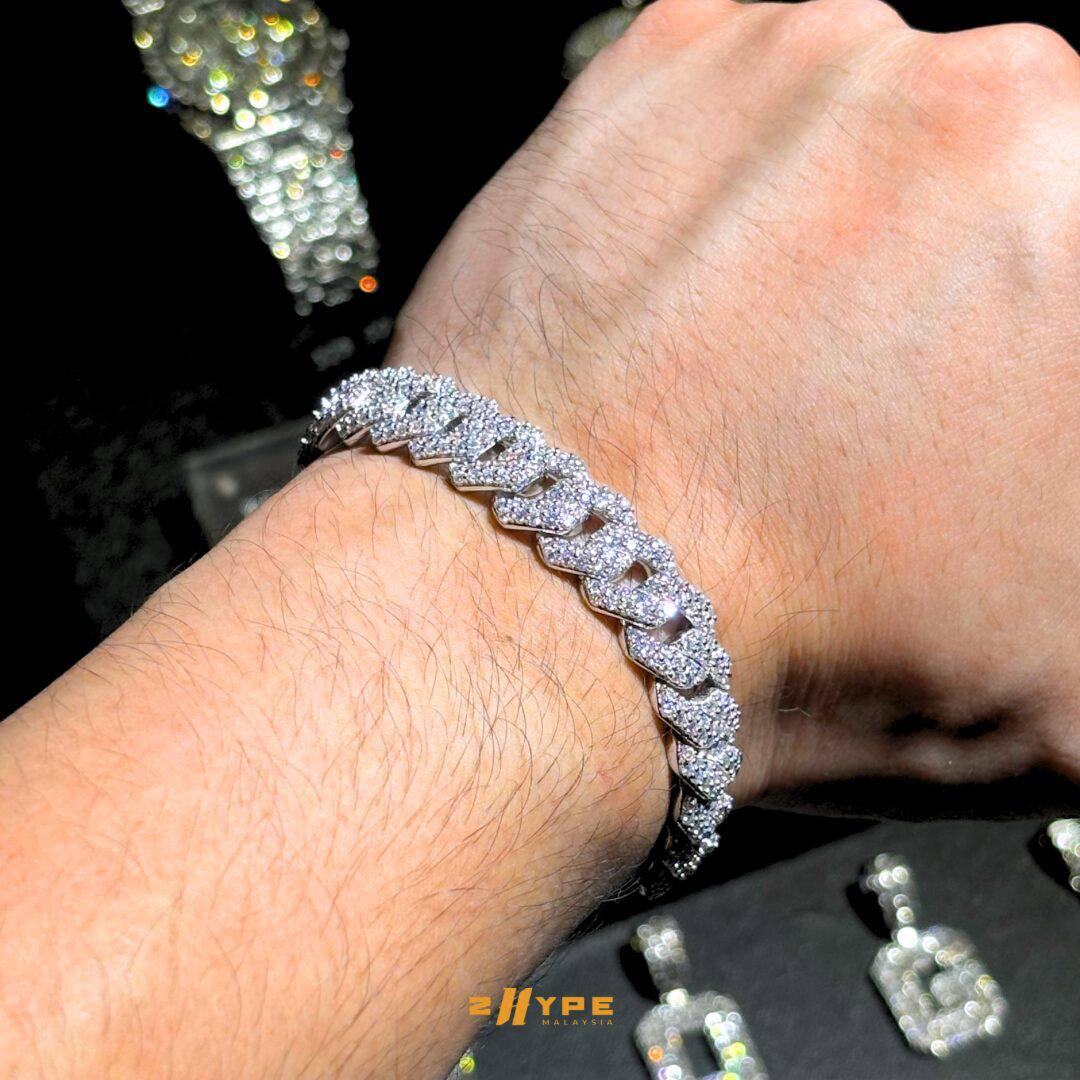 12mm VVS Moissanite Cuban Bracelet