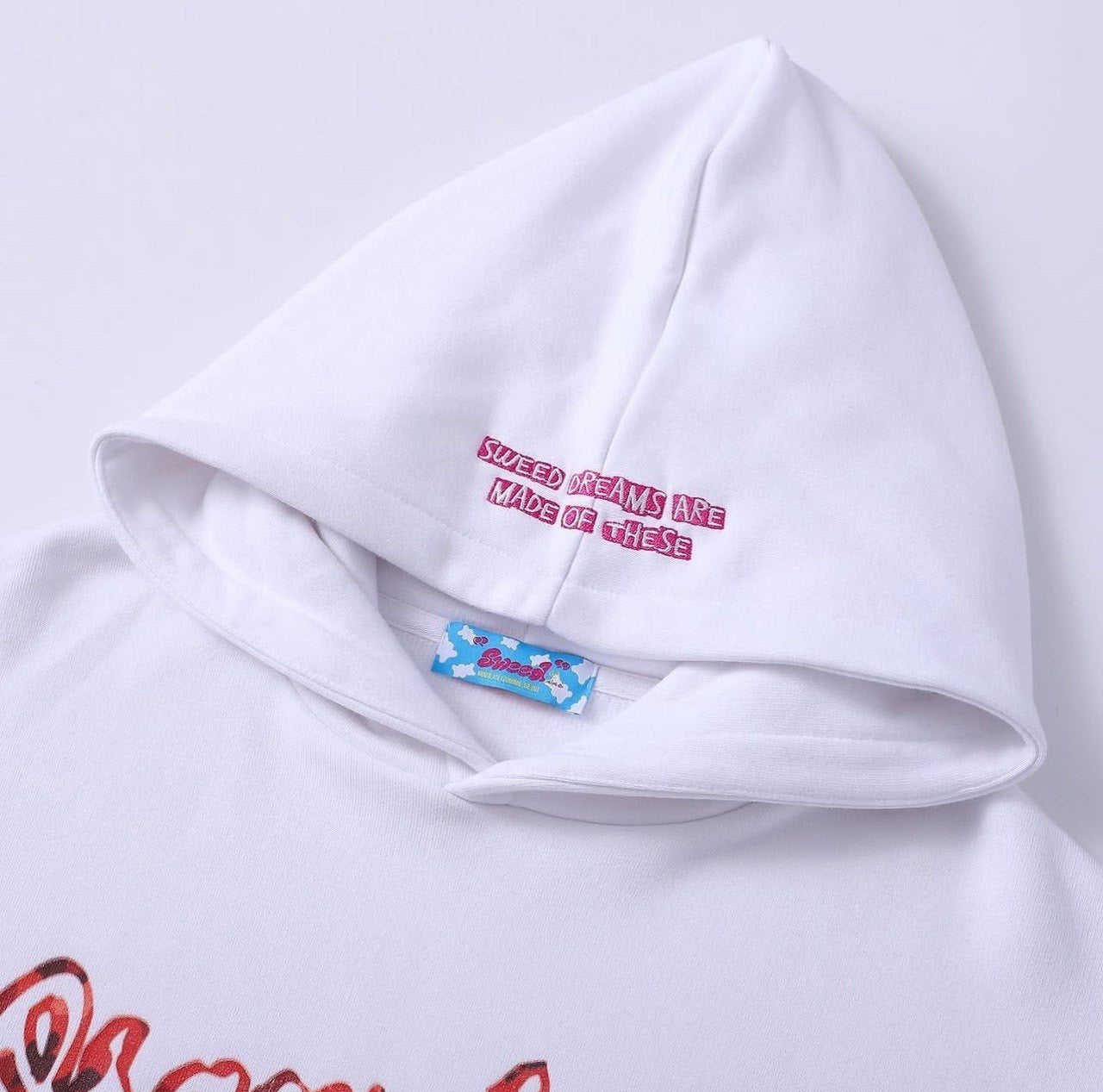 SWEED RED ORGANIC HOODIE WHITE