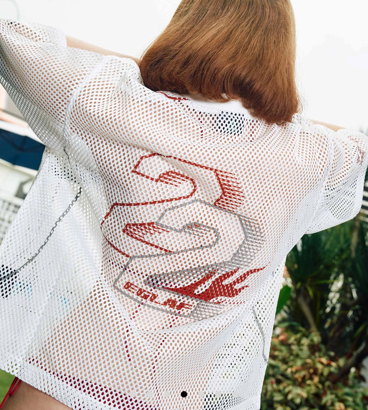 EGLAF MV MESH BOXY TEE WHITE