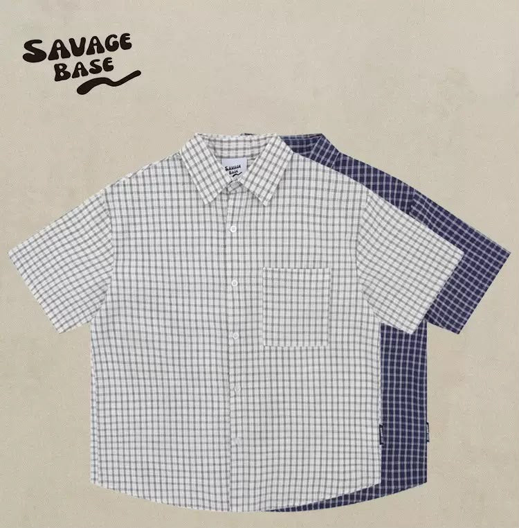 SAVAGEBASE  BUTTON UP T-SHIRT WHITE