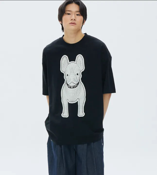 Lifeofwork Big Dogo Logo Black Tee