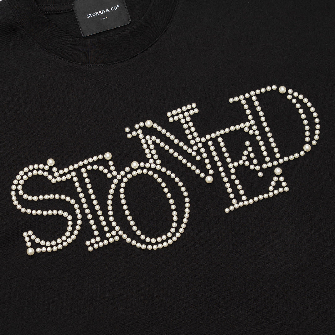 STONED&CO 26 : FINISH PEARL LOGO TEE BLACK