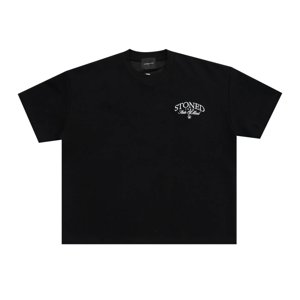 STONED&CO ATC: VOID LOGO BOXY TEE BLACK