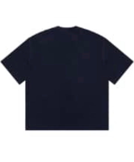 Masonprince Imitation Paper Information Label Printed Short-Sleeve Tee Navy Blue