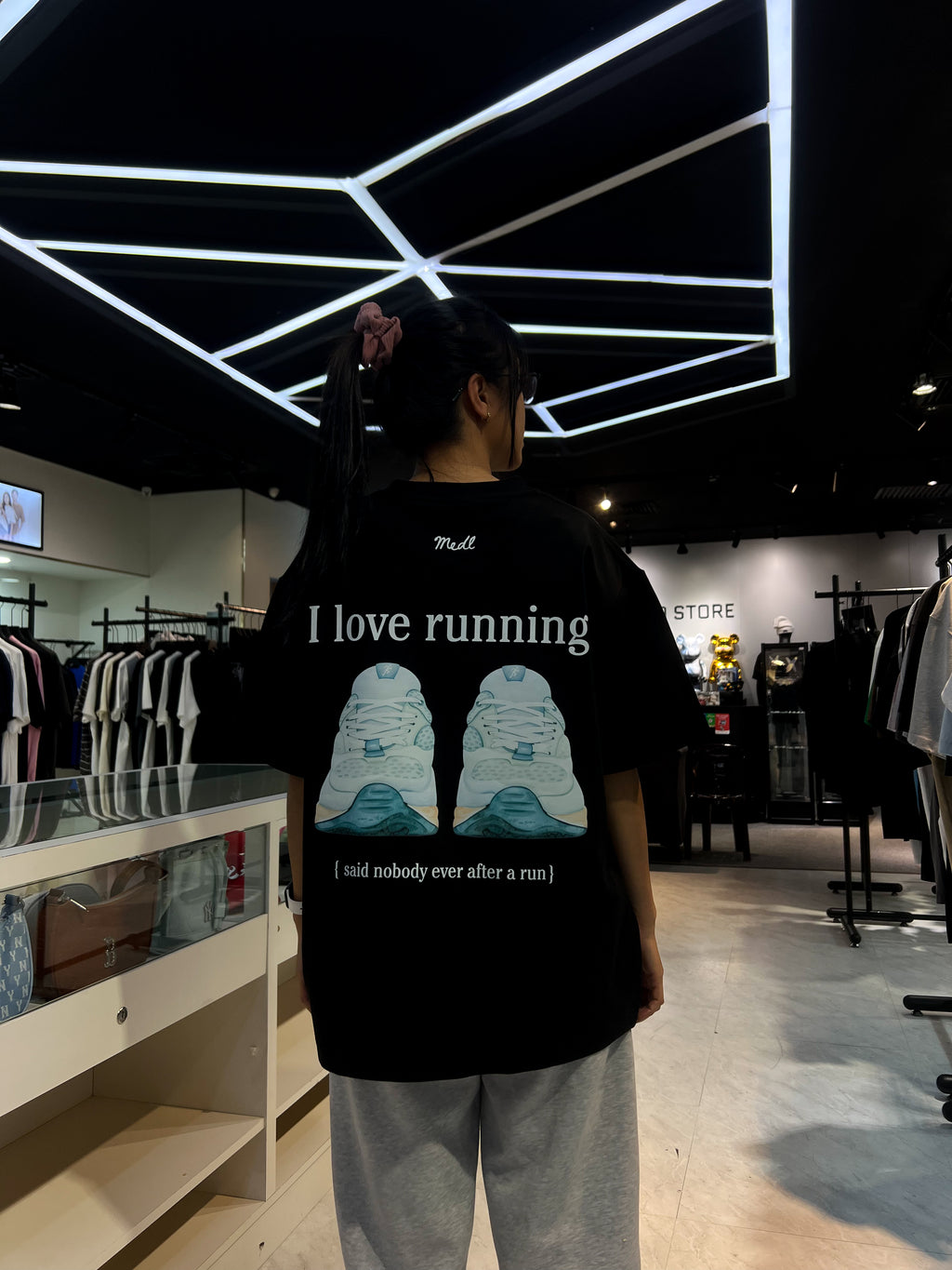 MEDL I LOVE RUNNING TEE BLACK