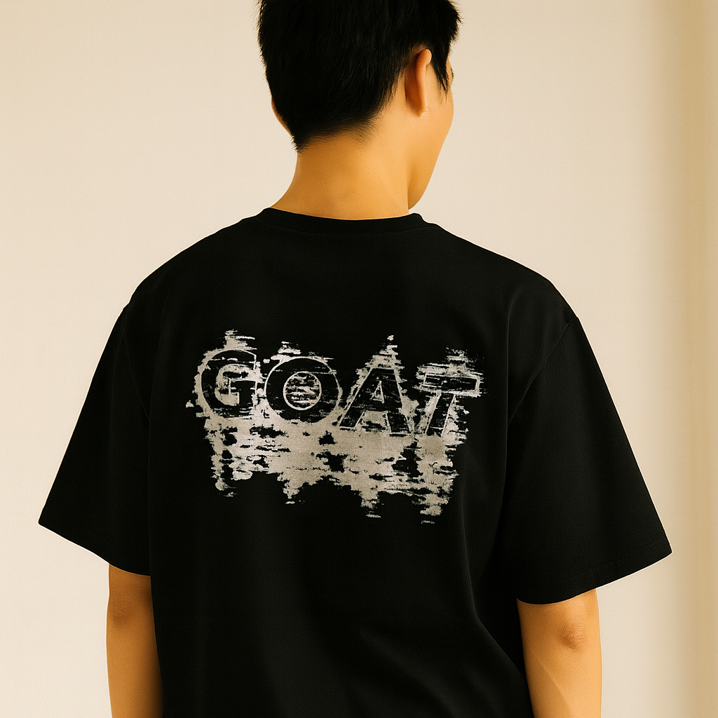 GOAT GLITCH T SHIRT BLACK