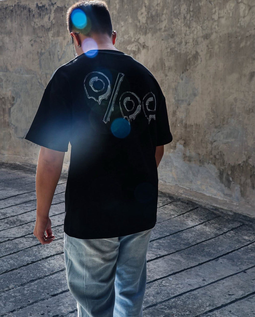 HARSH % LOGO BLACK TEE