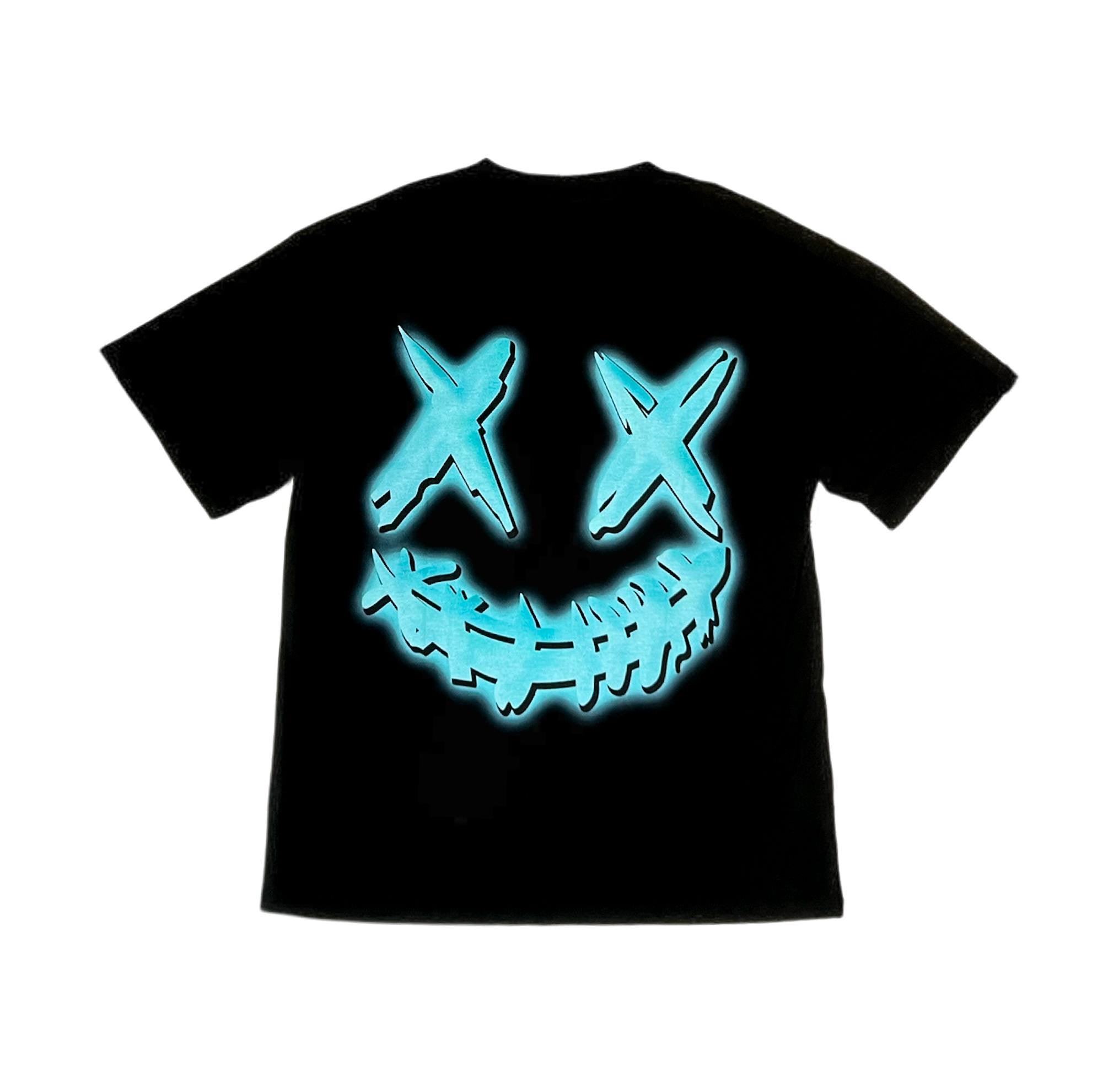 PARODY SMILEY FACE DESIGN 006 BLACK T SHIRT