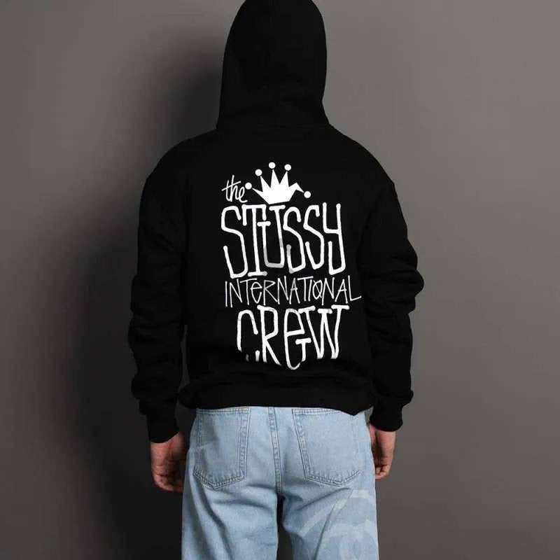 Stussy Crown International hoodie black