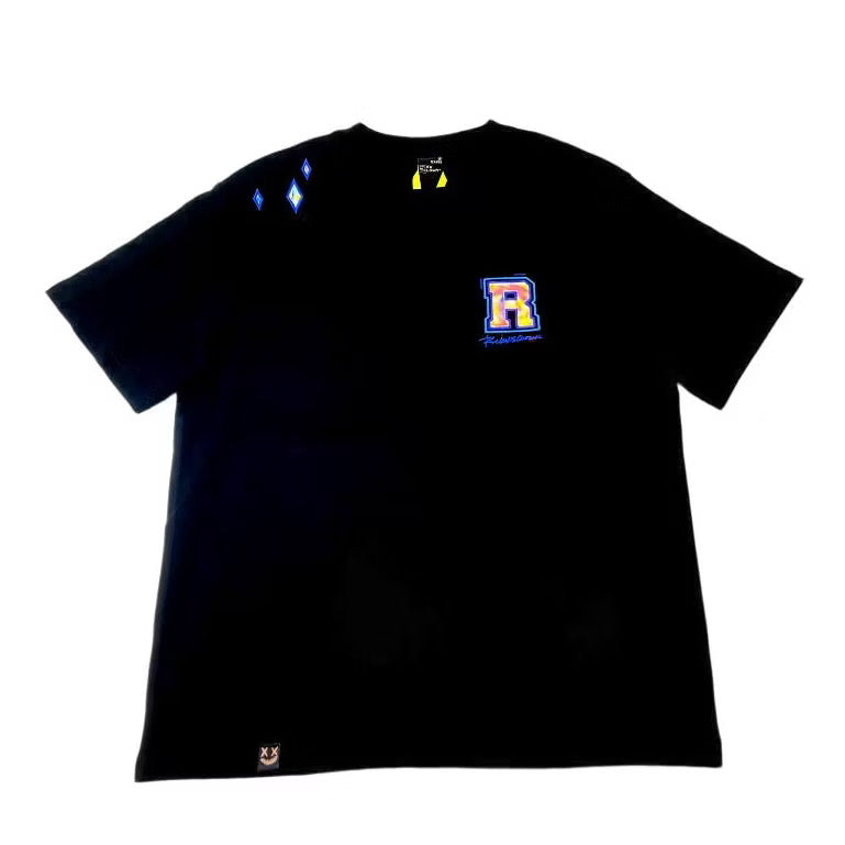 RICKYISCLOWN LASER CRYSTAL REFLECTIVE BLACK TEE