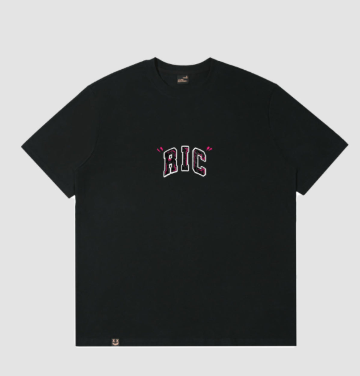 RICKYISCLOWN CROCODILE SKIN BLACK LOGO BLACK T SHIRT