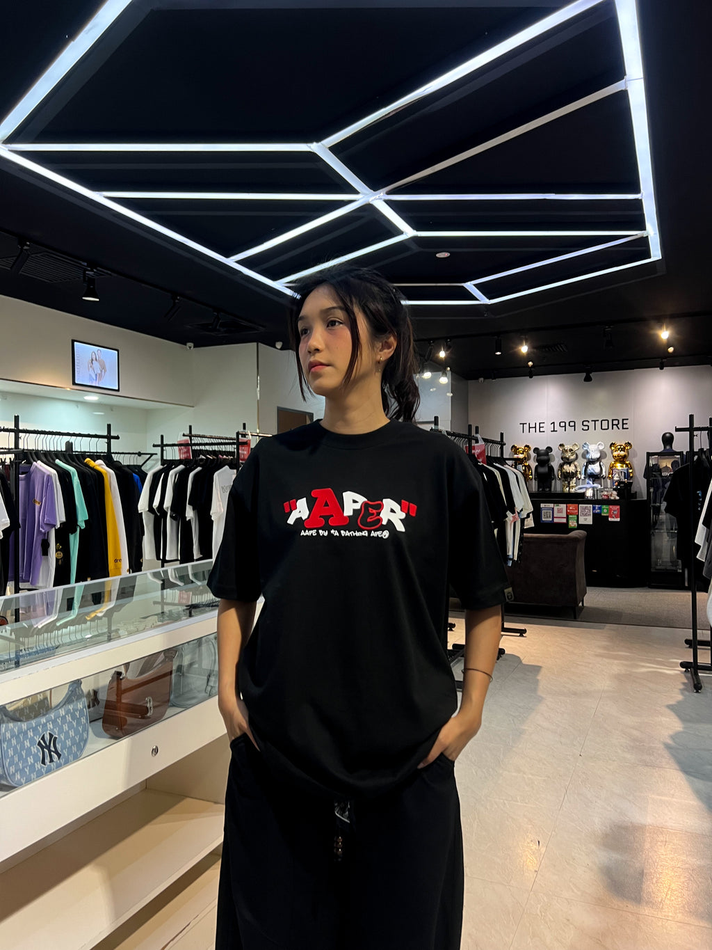BAPE AAPE GRAPHIC TEE BLACK