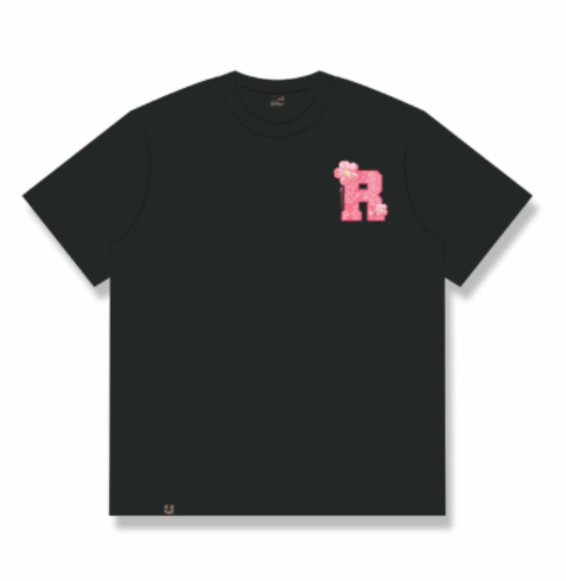 RICKYISCLOWN PINK SAKURA SKIN BLACK T SHIRT