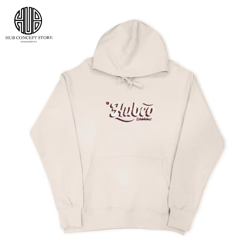 HUB CO EMBROIDERED HOODIE CREAM