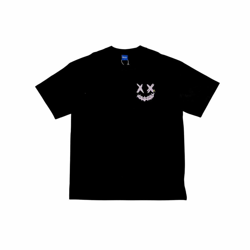 PARODY SMILEY FACE DESIGN 059 BLACK T SHIRT