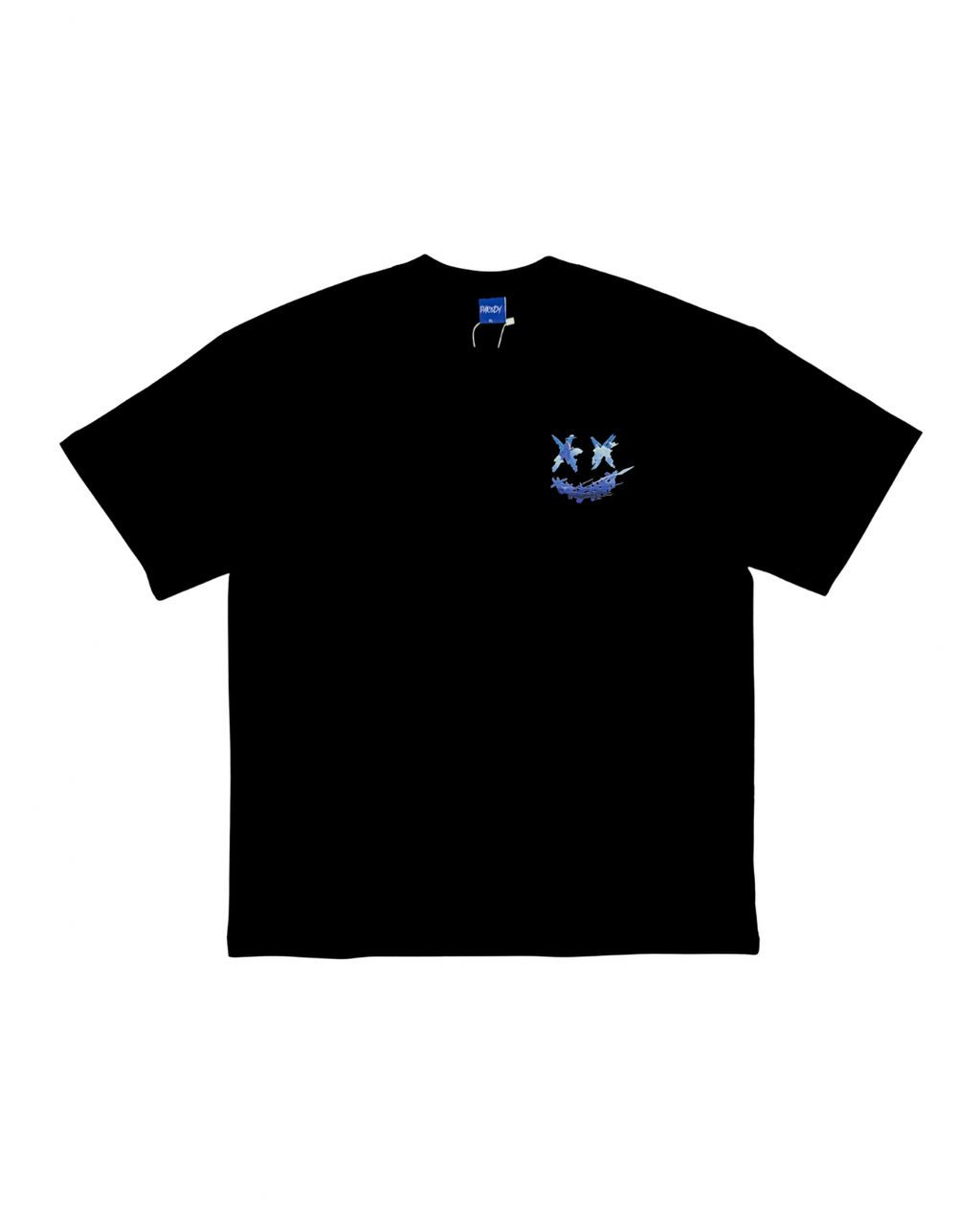 PARODY SMILEY FACE DESIGN 043 BLACK T SHIRT