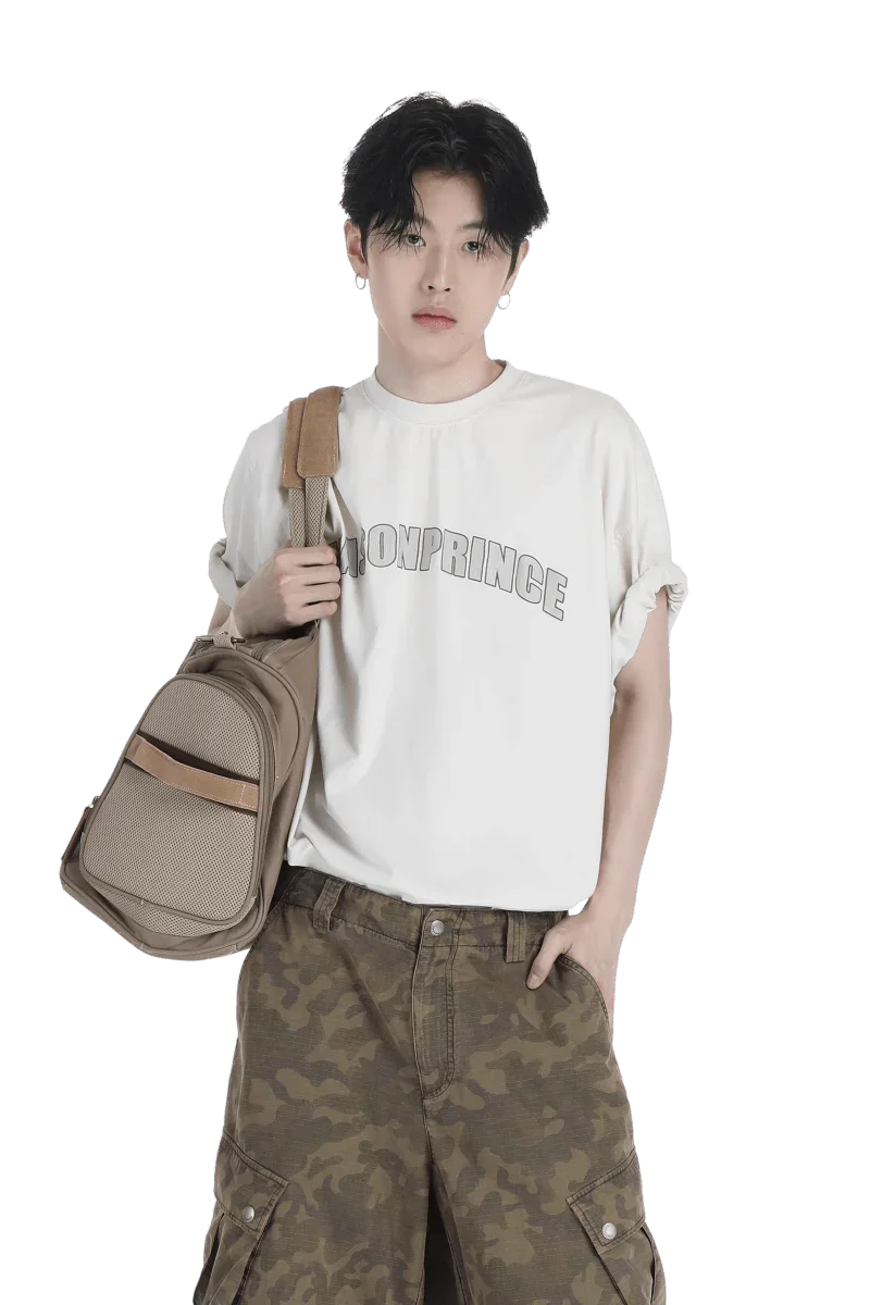 MASONPRINCE CURVED LOGO WHITE TEE