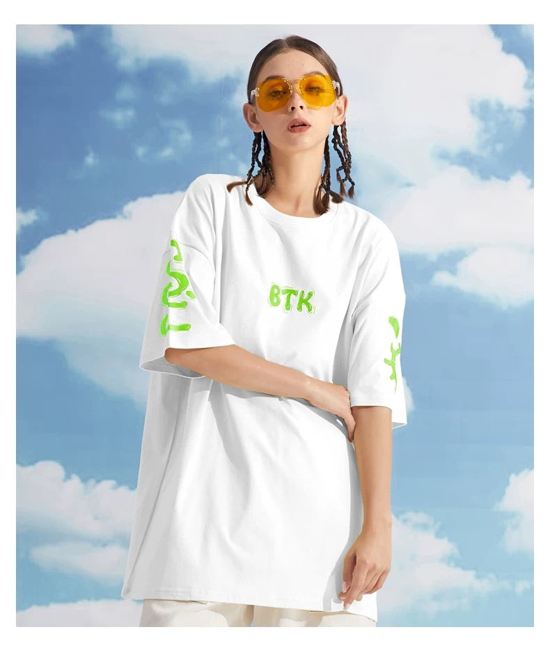 BTK GREEN LOGO TEE WHITE