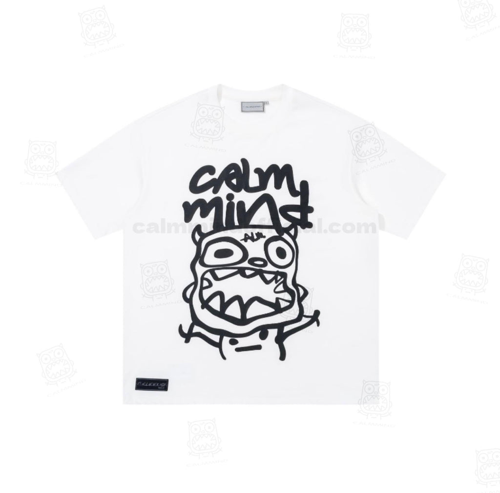 Calmmind Sketch Monster T-shirt White