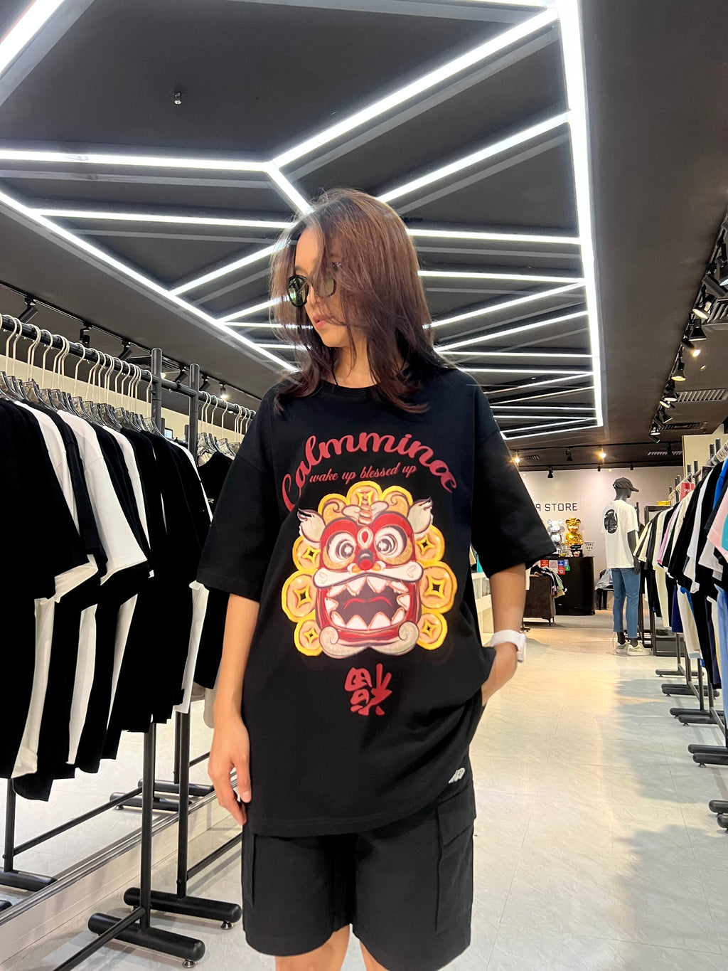 Calmmind 2025 Chinese New Year Lion Dance Exclusive Short Sleeve Tee Black