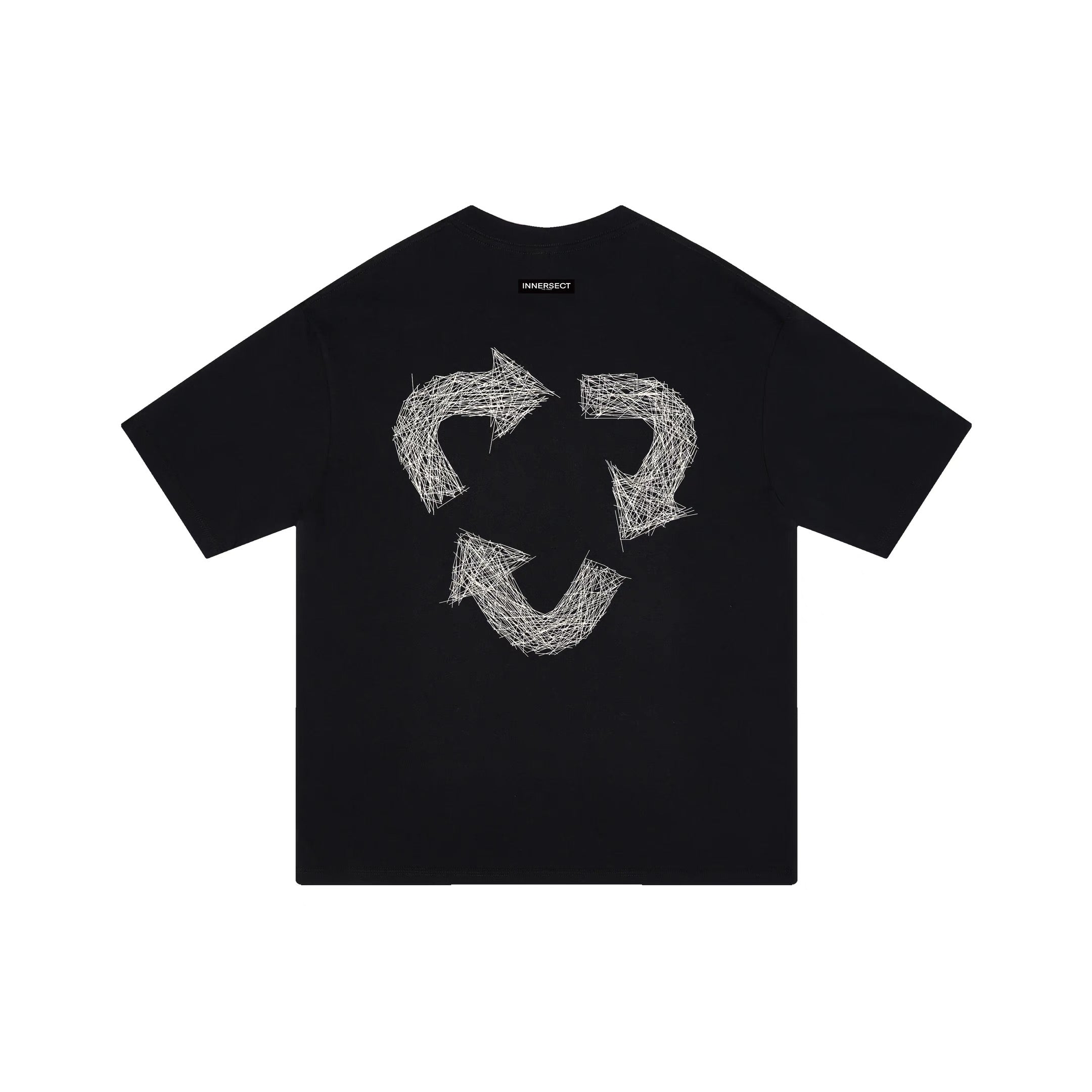 INNERSECT TRIANGLE WHITE LOGO BLACK T SHIRT