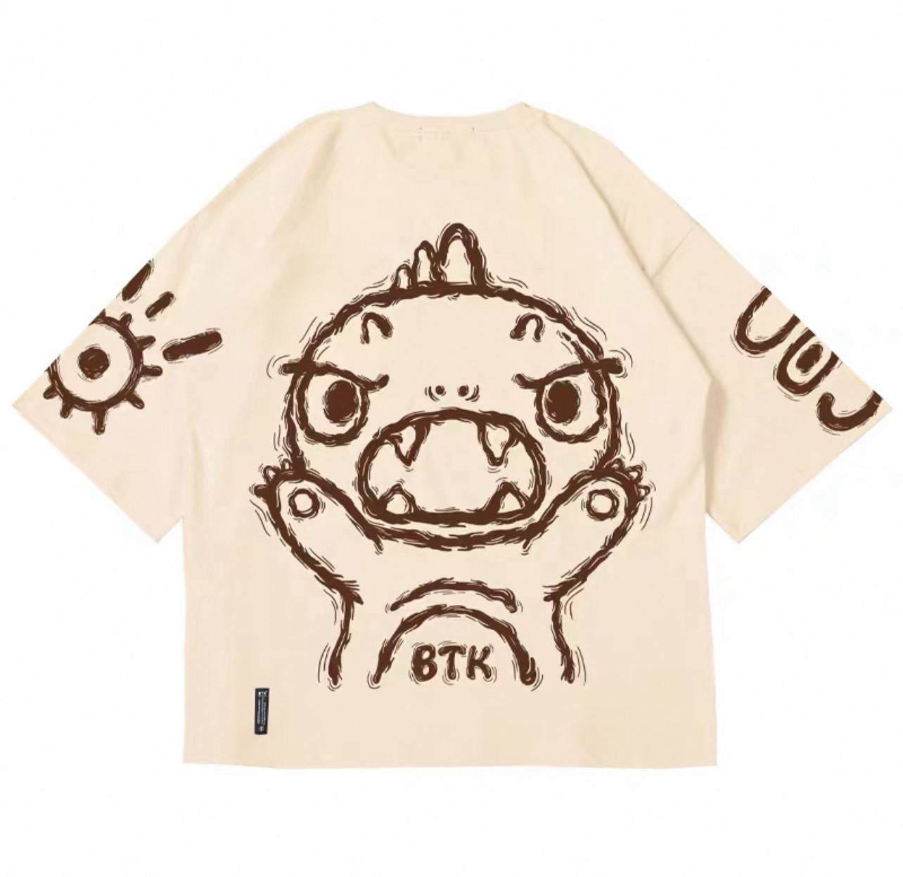 BTK BROWN LOGO TEE CREAM