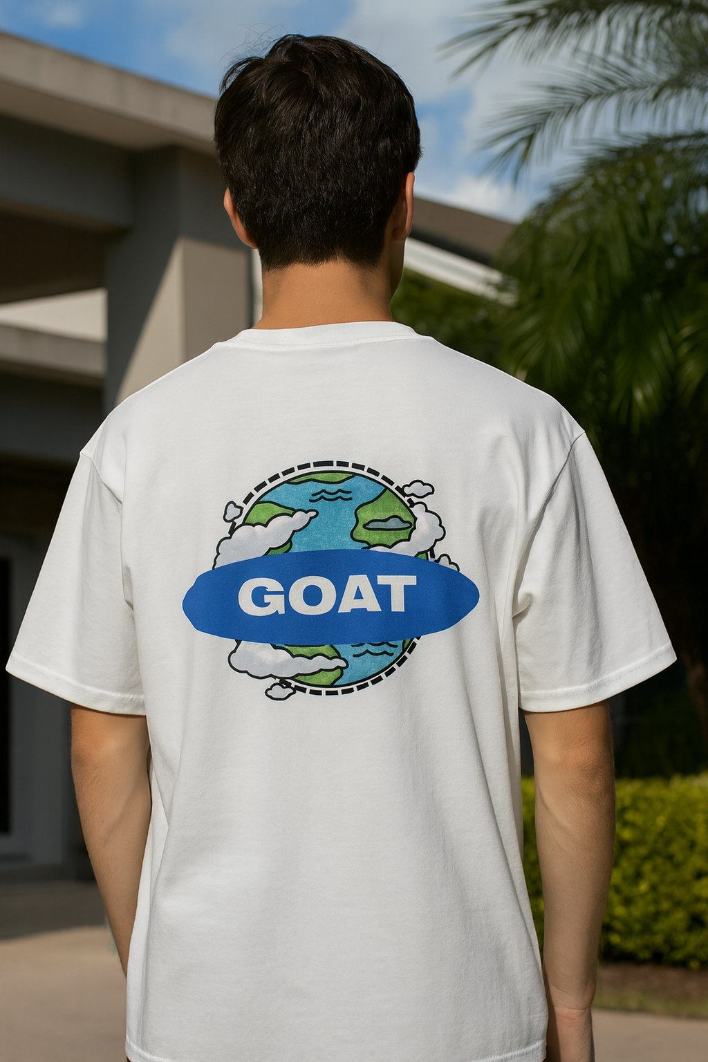 GOAT EARTH T SHIRT WHITE
