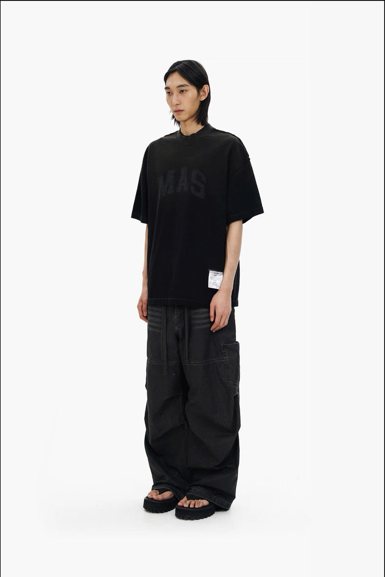 MASONPRINCE WASHED PRINT TEE BLACK