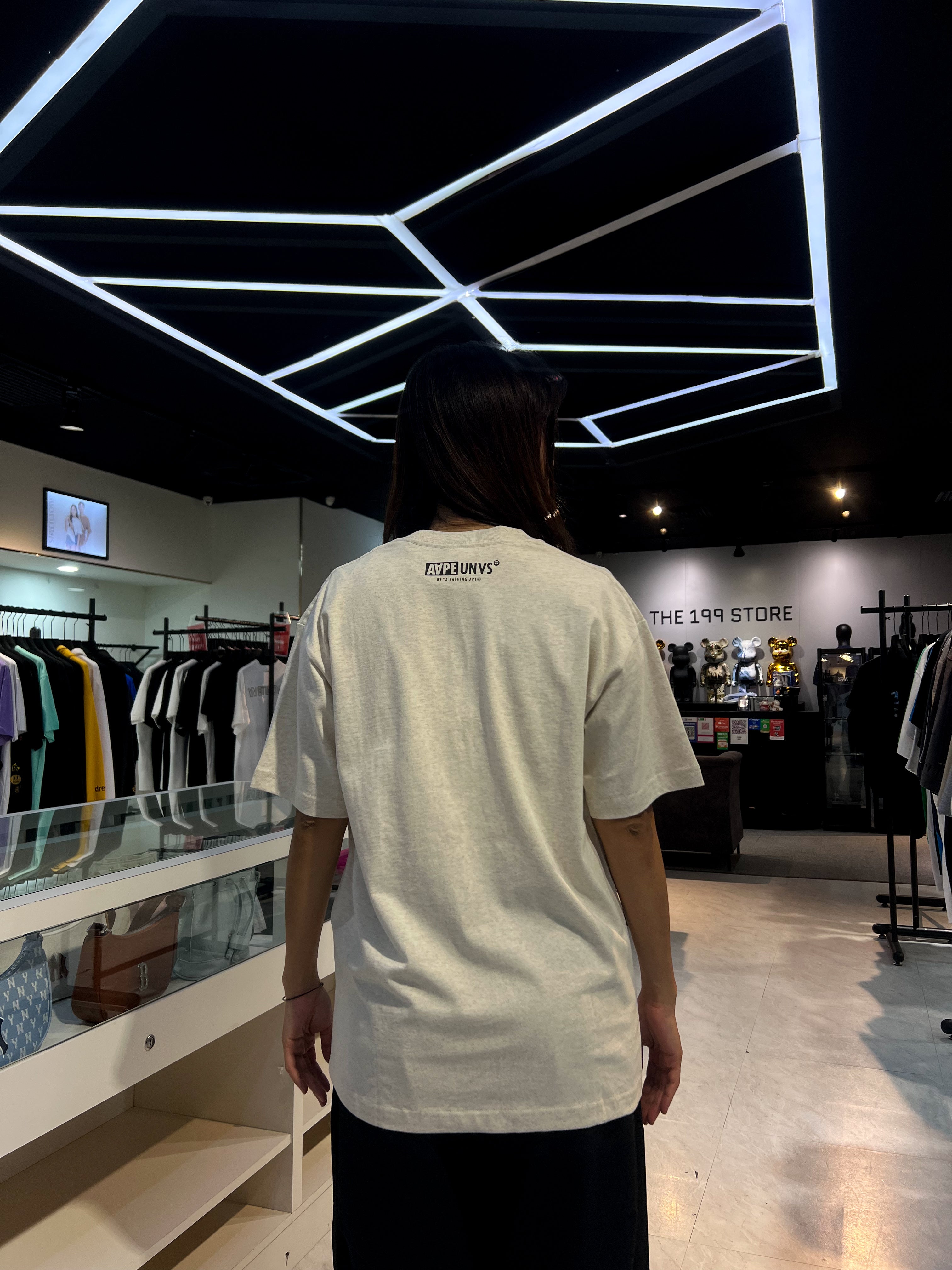 BAPE AAPE MOONFACE TEE BEIGE