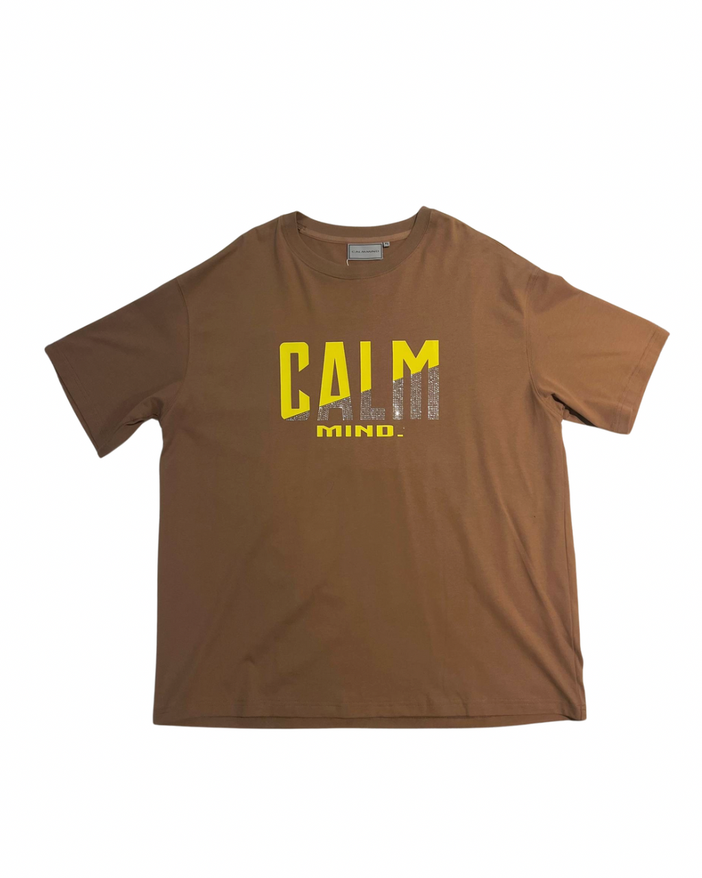 CALMMIND Half Rhinestone Tee Brown
