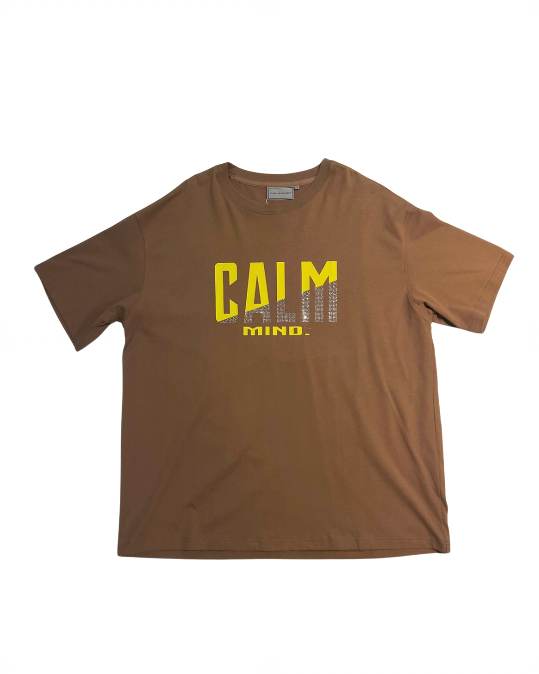 CALMMIND Half Rhinestone Tee Brown