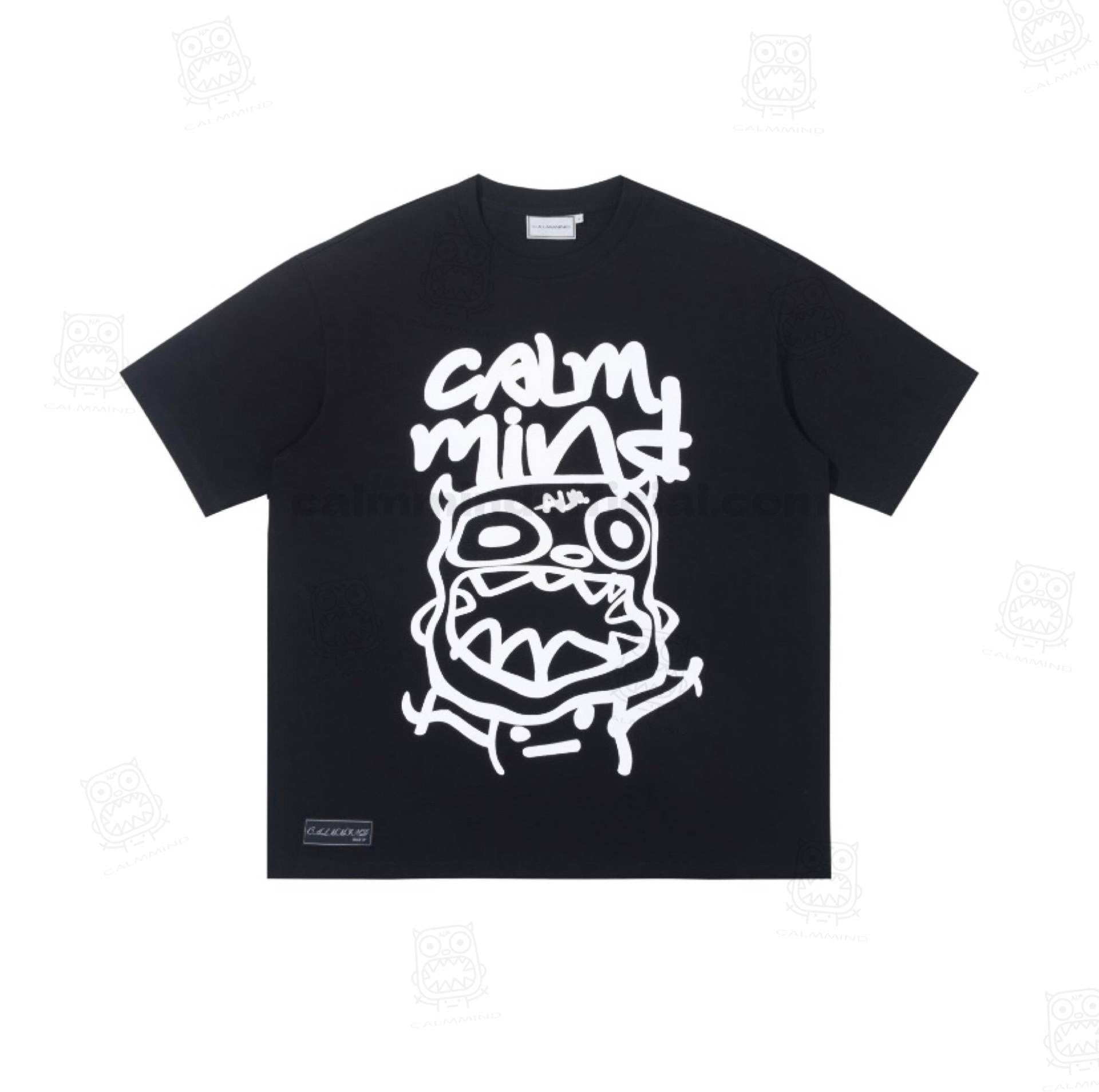 Calmmind Sketch Monster T-shirt Black
