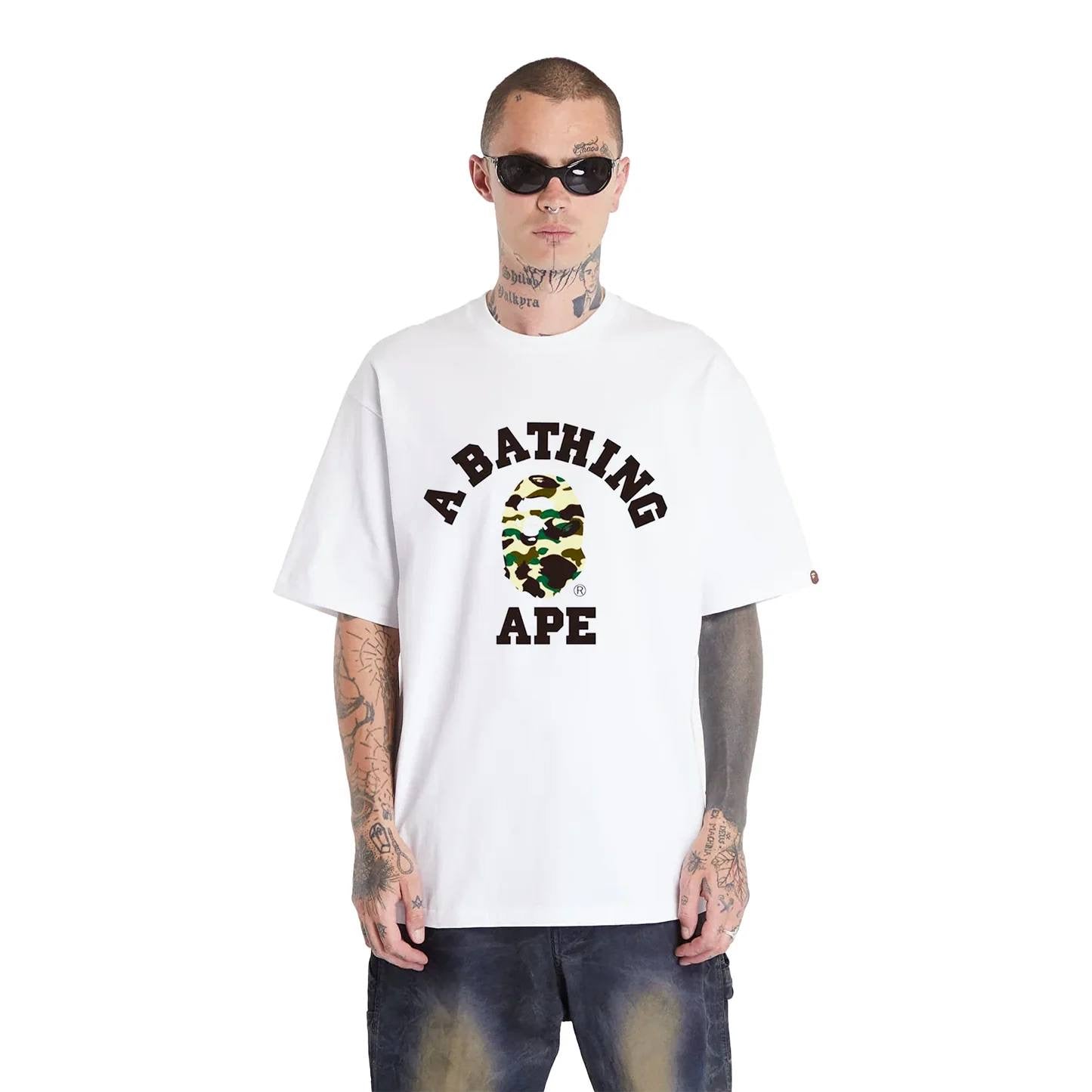 A BATHING APE® 1st Camo College T-shirt White – THE199STORE