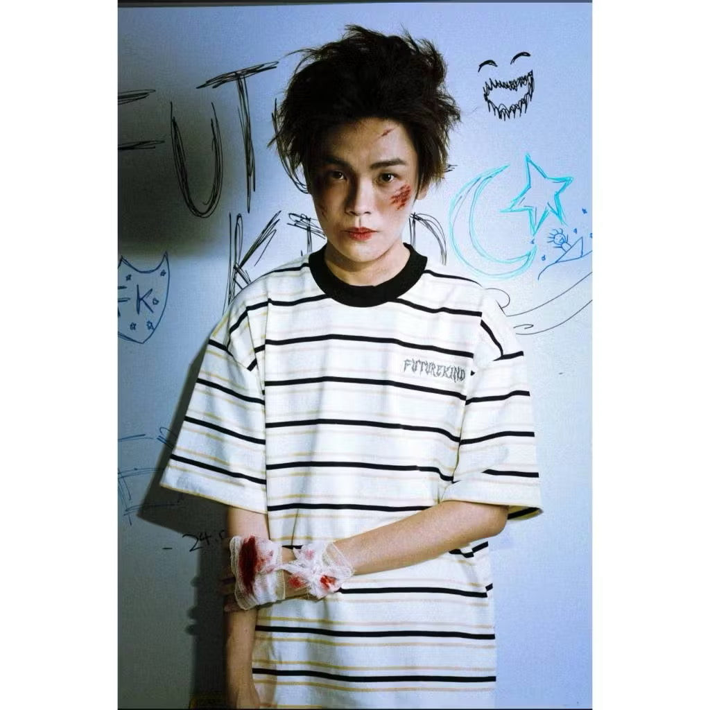 FUTURE STRIPES BLACK TEE