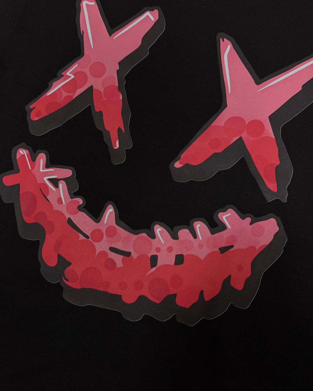 PARODY SMILEY FACE DESIGN 053 BLACK T SHIRT