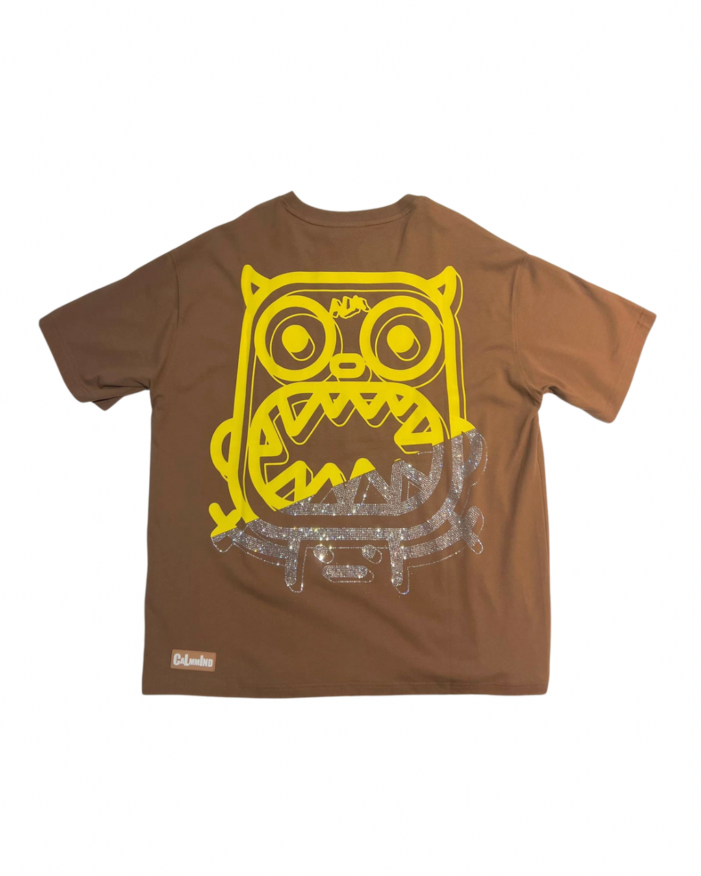 CALMMIND Half Rhinestone Tee Brown
